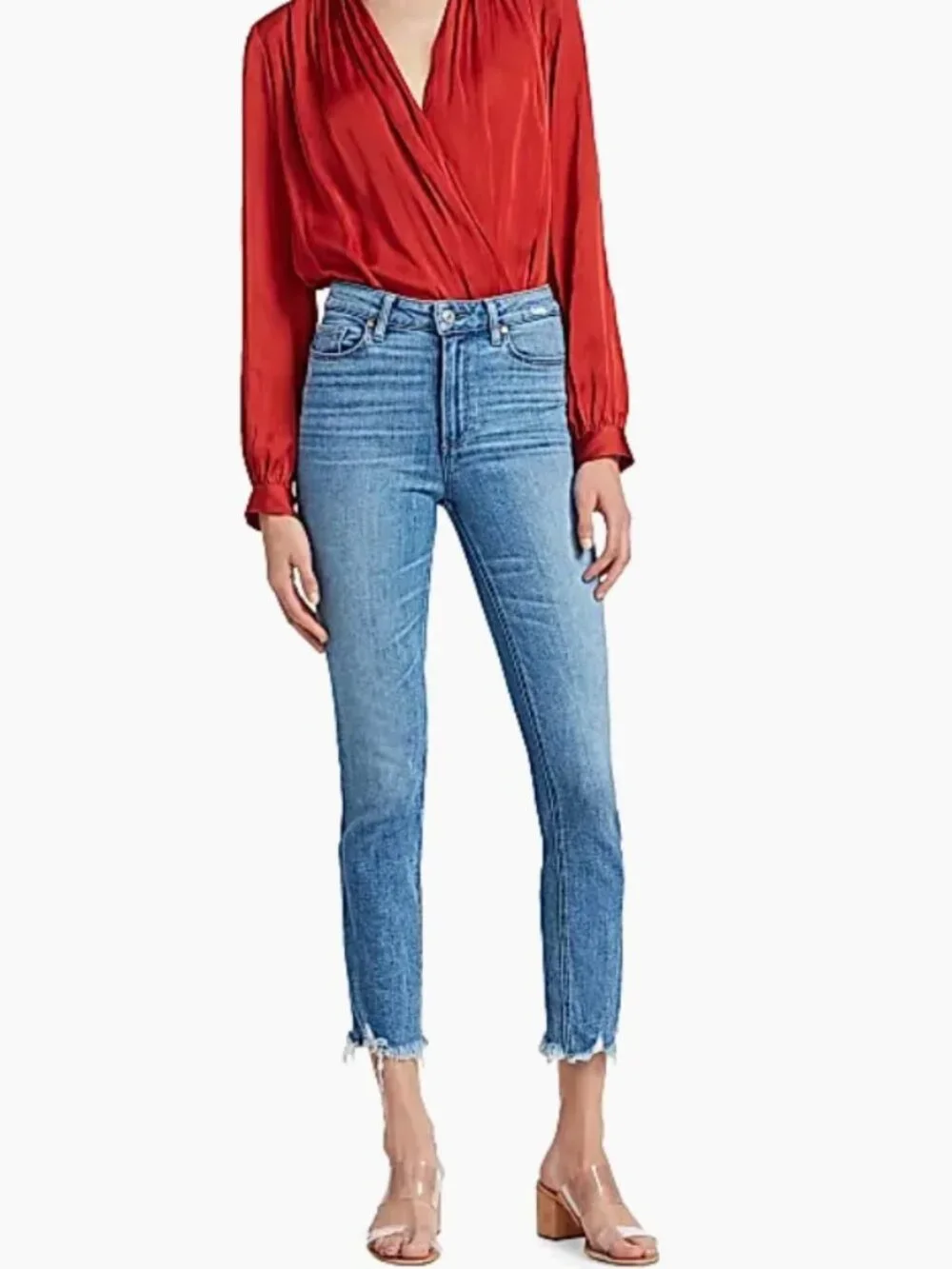 Like New! PAIGE Cindy High-Rise Distress Ankle Jean Mel in Size 26